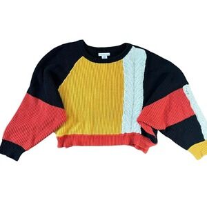 Unique Colorblock Sweater Artsy Whimsical Women's Medium